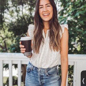 Madewell Ruffle Sleeve Bib Top